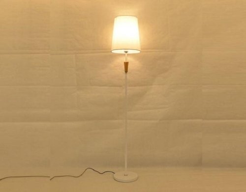 Торшер напольный (светильник) Мелодия Света абажур из ткани 220В Белый картинка 